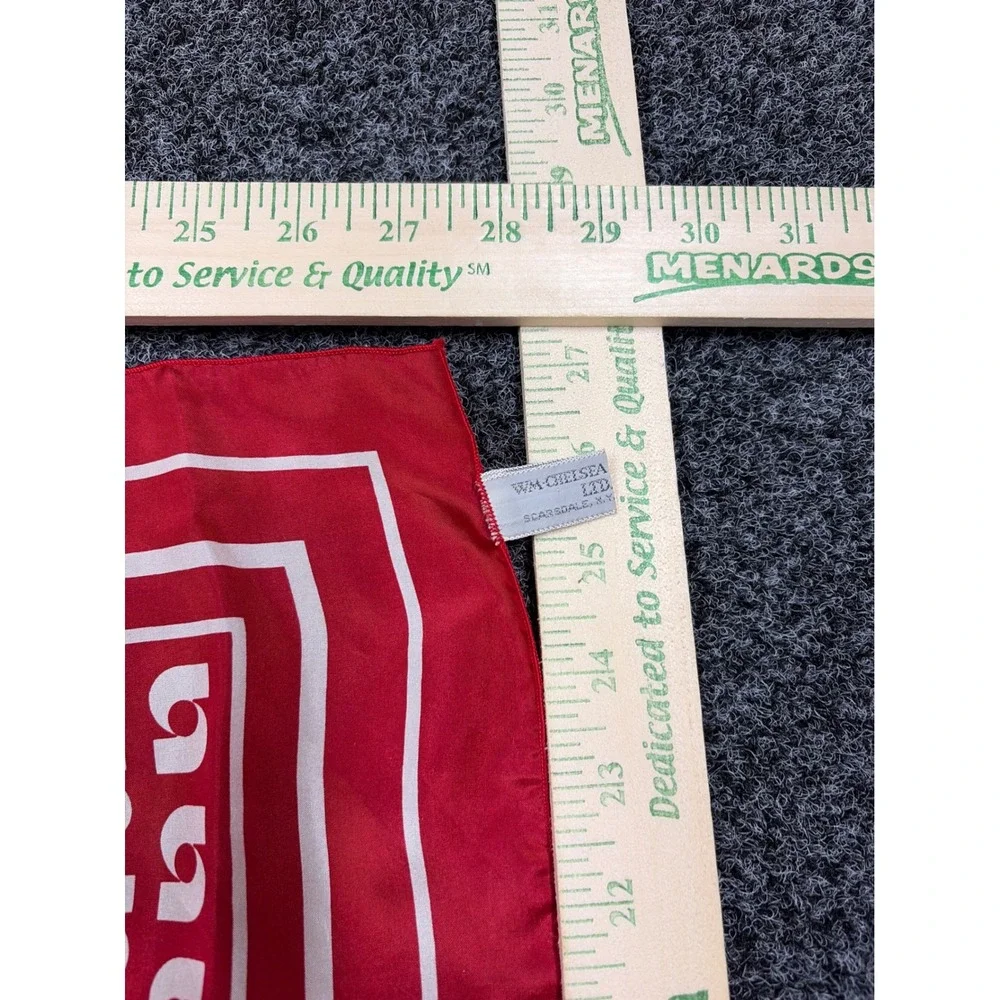 Vintage Wm Chelsea Scarf Womens OS Red Nebraska Lincoln Silk Logo Husker Boho